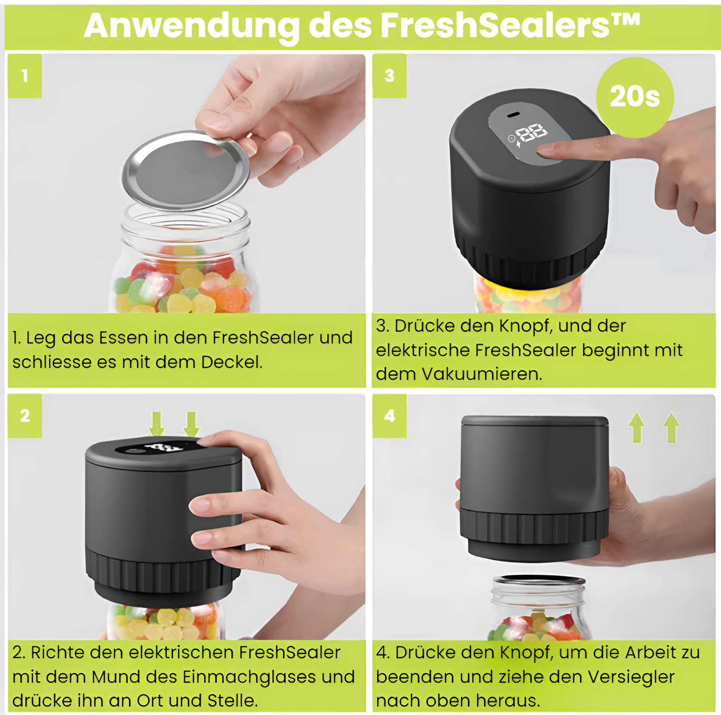 FreshSeal Food Saver™ - Erhalte den Geschmack frischer Lebensmittel